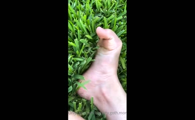 big.titty.goth.mom bare foot in grass