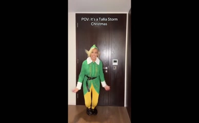 Tallia Storm Christmas striptease.