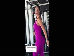 Sofia Yunes hot cleavage and ass tease in tight sportswear